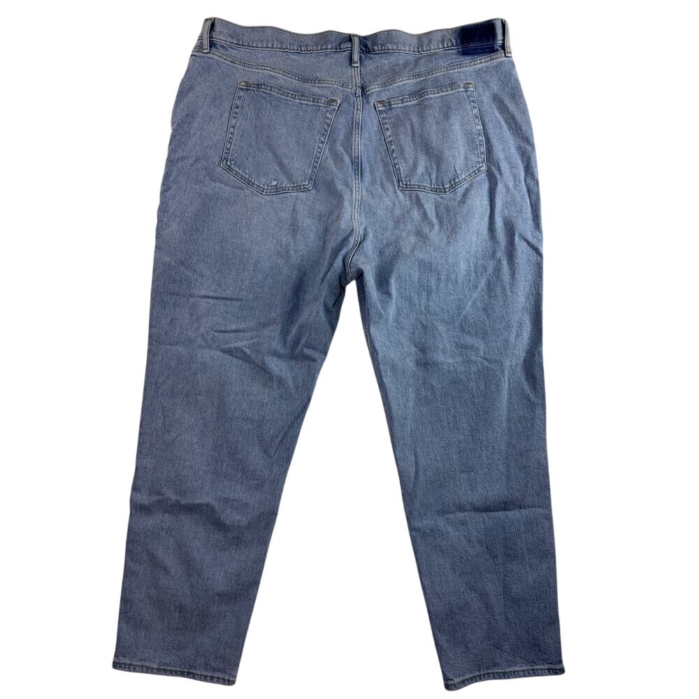 A&F Curve Love High Rise Asymmetrical Dad Jean 36/22R Light Wash Relaxed 90s - Picture 3 of 9